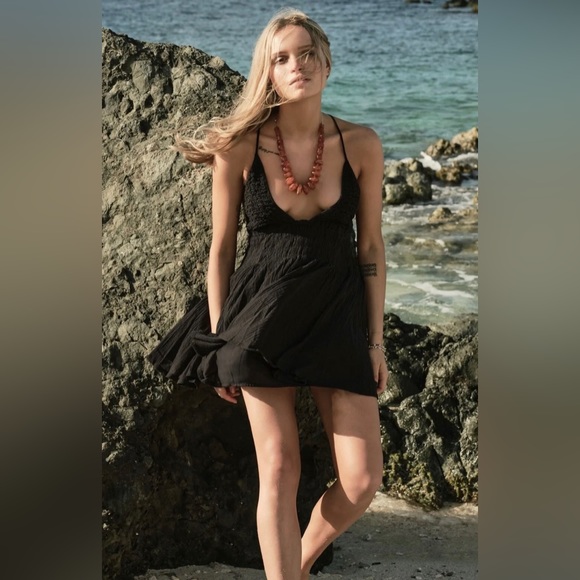 Free People Forever Favorite Mini Dress Size XS Black - Picture 3 of 11